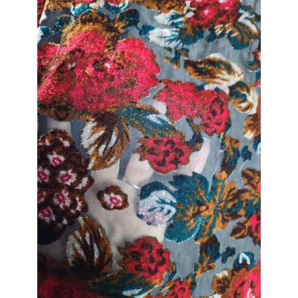 Karen Kane sheer velvet burnout blouse sz M bell sleeve witchy goth fairy - Picture 3 of 7